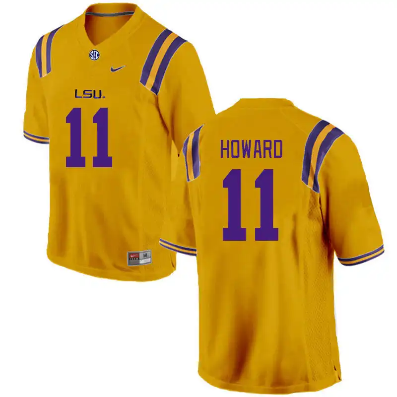 Men's LSU Tigers Jaxon Howard #11 Gold NCAA Football Jersey